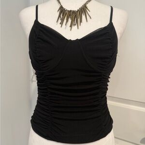 Black Ruched Bustier Camisole